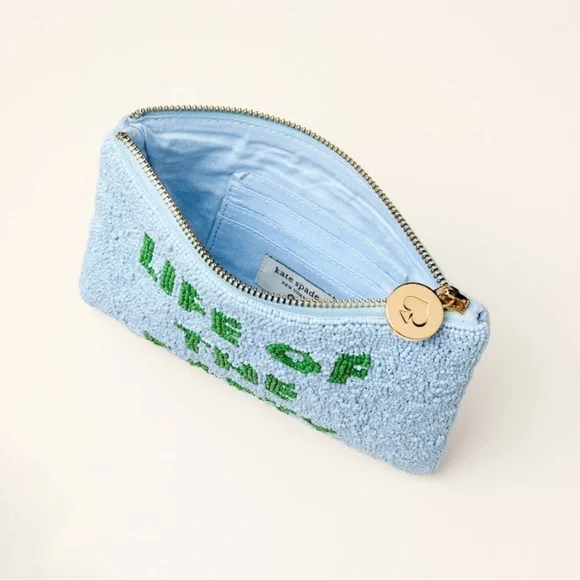Kate Spade x Target NWT Life of the Party Beaded Clutch Blue/Green Bead Pouch - Picture 4 of 15